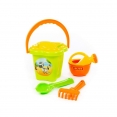 Набір №237: відро-квітка середнє, ситечко-квітка, совок №2, грабельки №2, лійка мала №3