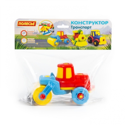 Конструктор-транспорт "Дорожній каток" (18 елементів) (в пакеті)