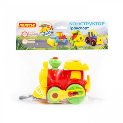 Конструктор-транспорт "Паровозик" (25 елементів) (в пакеті)