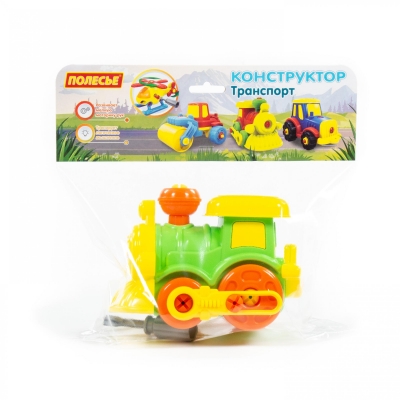 Конструктор-транспорт "Паровозик" (25 елементів) (в пакеті)
