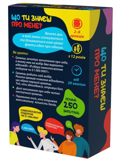 Гра дитяча настільна "Що ти знаєш про мене?"