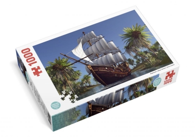 Пазл 1000 елементів «Вітрильник на сході сонця»