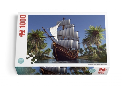 Пазл 1000 елементів «Вітрильник на сході сонця»