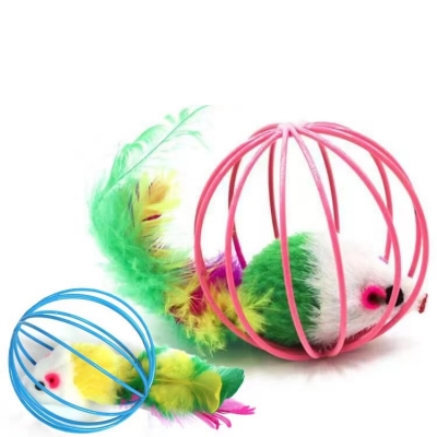 Іграшка-дражнилка для котів "М'яч з мишкою" FG240419018N