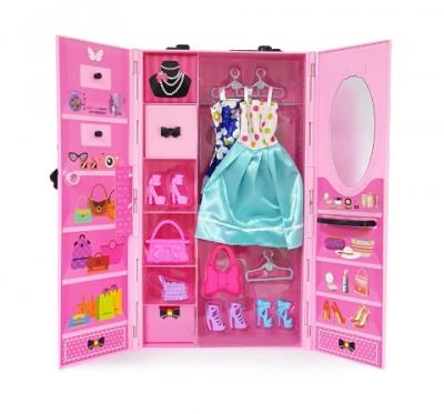 Меблі для ляльок «Гардероб» ( з одягом) 