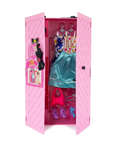 Меблі для ляльок «Гардероб» ( з одягом) 