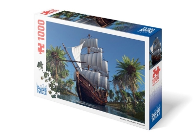 Пазл 1000 елементів «Вітрильник на сході сонця»