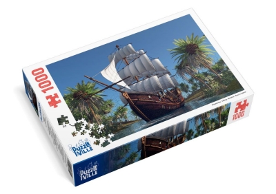 Пазл 1000 елементів «Вітрильник на сході сонця»