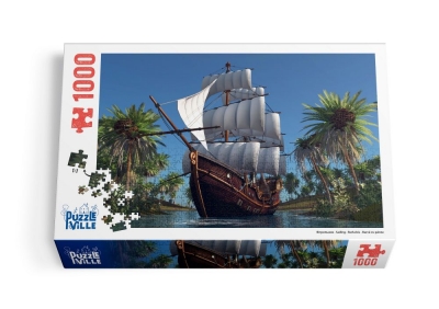 Пазл 1000 елементів «Вітрильник на сході сонця»